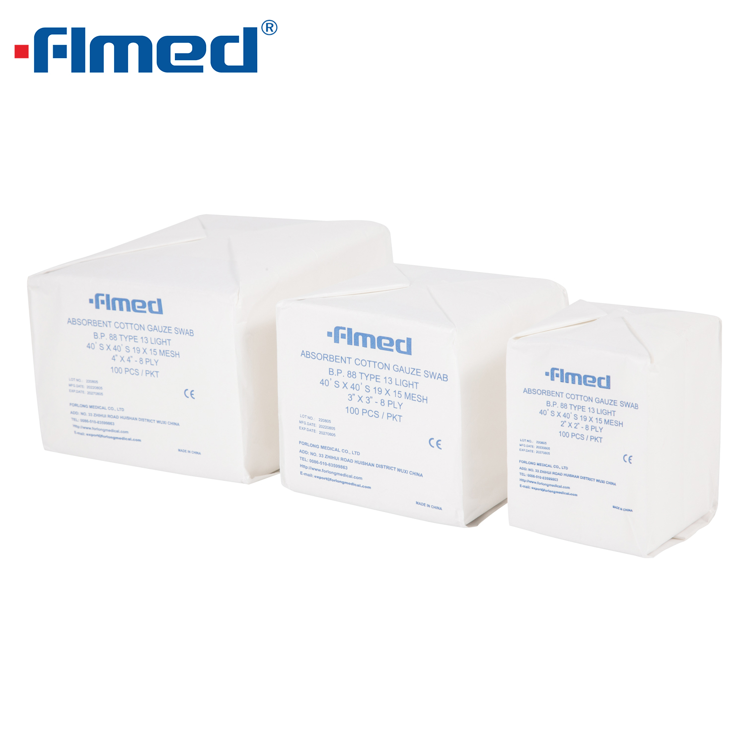 Tampons de gaze médicale non stériles (paquet de 100)