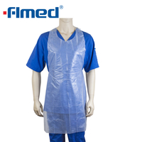Tablier médical jetable en plastique blanc bleu Pe
