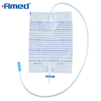 Valve économique jetable de T d'épaisseur du sac 2000ml 0.12mm d'urine