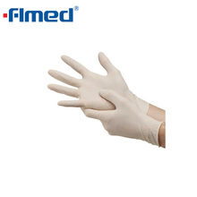 Gants d'examen en latex pour fournitures médicales (poudre/sans poudre)