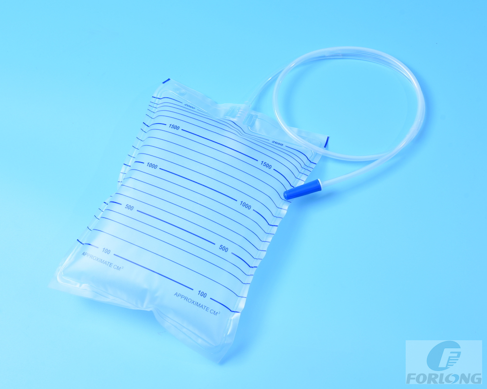 Le sac urinaire économique jetable de sacs de drainage urinaire adulte de collection de sac de PVC de l'adulte 2000ml